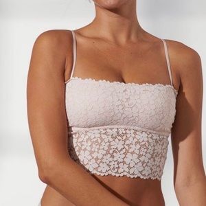 H&M Soft Pink Floral Lace Bralette size 6/…